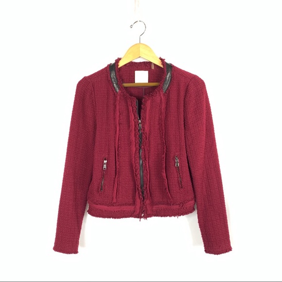 Rebecca Taylor Red Textured Blazer - Picture 1 of 8